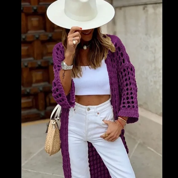 Crochet Cardigan in Spring Trend color report. - Picture 2 of 4